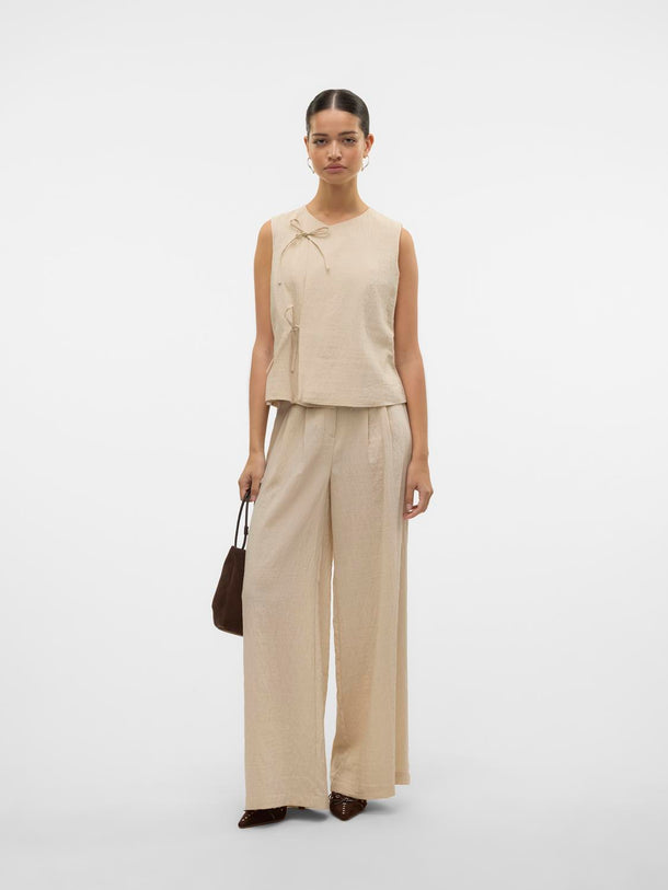 Product PANTALÓN PALAZZO LINO FEA-Oatmeal Detail:AS OFFER SAMPLE - Image 2