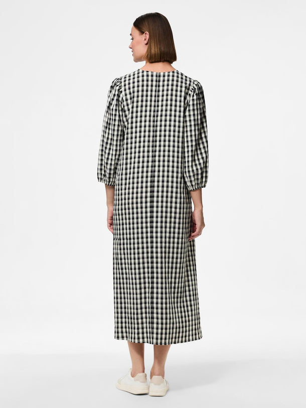 Product VESTIDO DUJA - Black Checks:CLOUD DANCER - Image 3