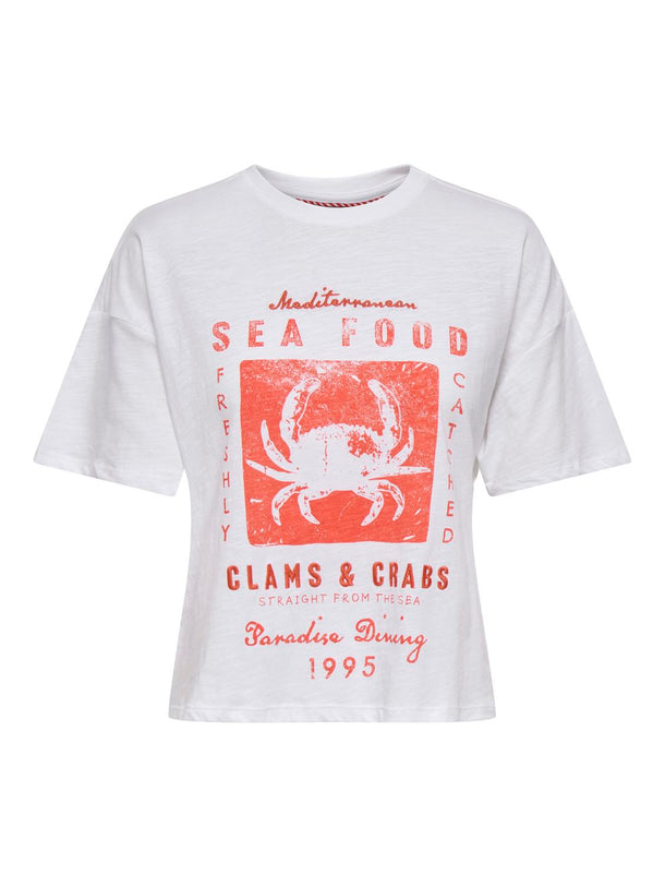 Product POLERA ESTAMPADA BONE-Bright White Print:Vitamin crab - Image 1
