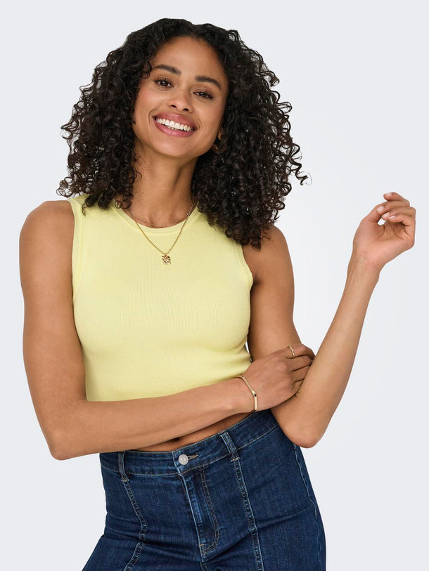 Product TOP ACANALADO CON CUELLO REDONDO ANTONIA-Wax Yellow - Image 7