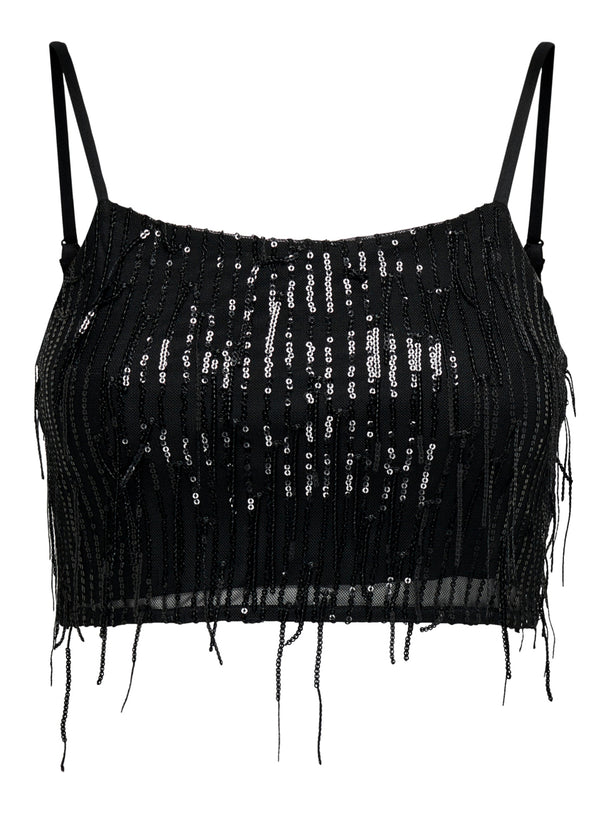 Product TOP SPACY LENTEJUELAS - Black Detail:BLACK SEQUINS - Image 1