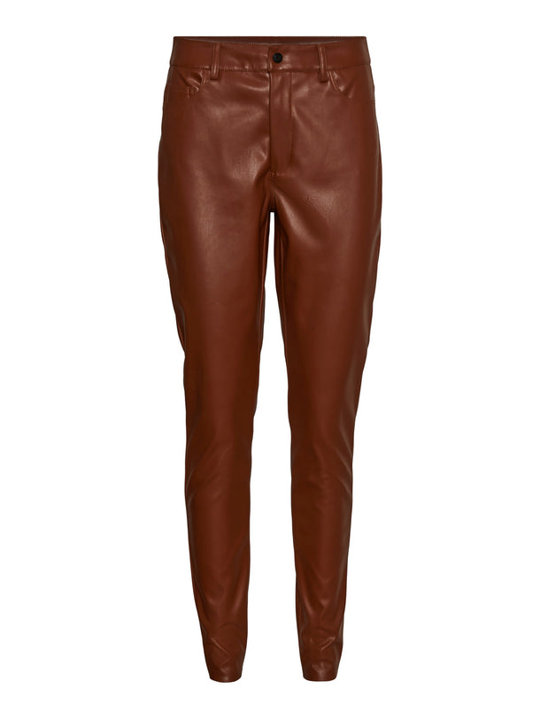 Product PANTALÓN CALLIE EFECTO PIEL - Cognac - Image 1