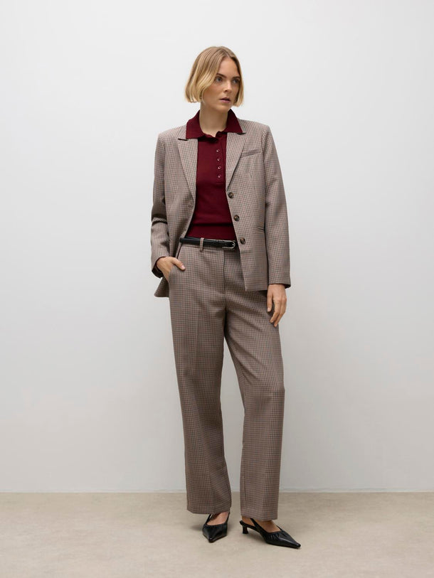 Product BLAZER REGULAR SIMMA-Beaver Fur Checks:BLACK AND ROOT BEER - Image 2