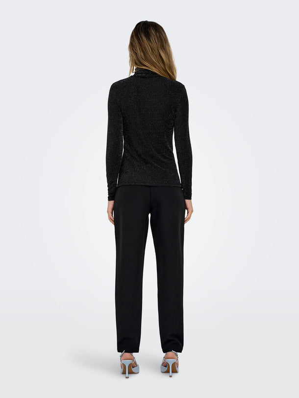 Product TOP CLARA - Black Detail:SILVER GLITTER - Image 4