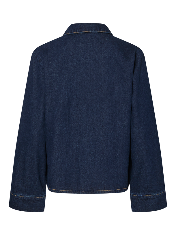 Product CAMISA OFELIA - Medium Blue Denim Detail:Black satin bow - Image 5