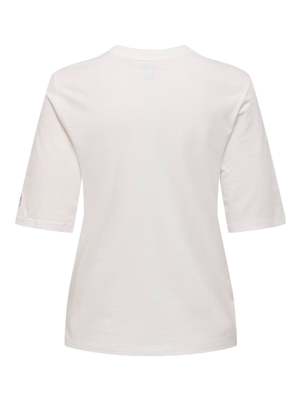 Product POLERA ESTAMPADA PHOEBE-Cloud Dancer Print:Pomegranate - Image 3