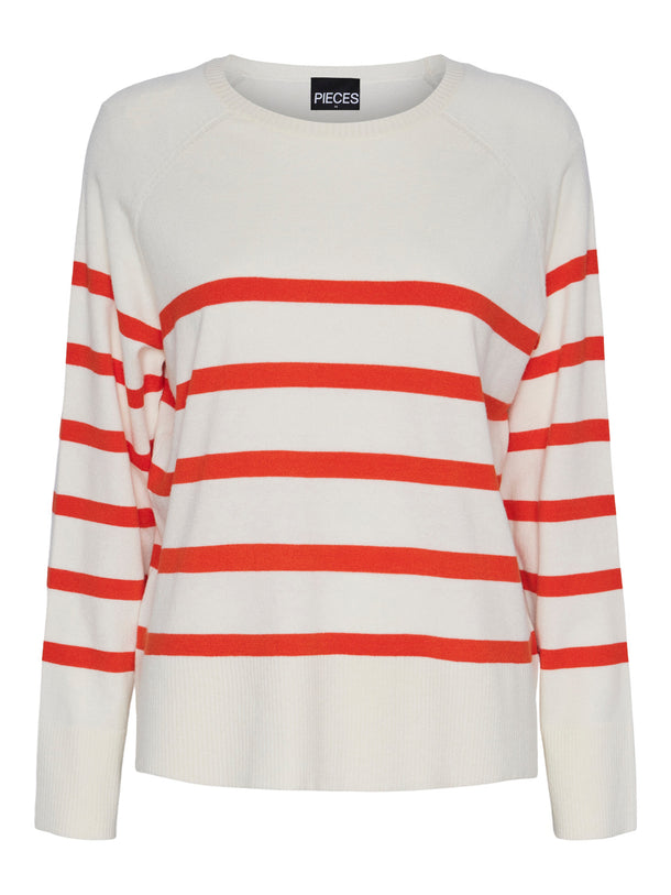 Product SWEATER SIA  - White Stripes:TANGERINE TANGO - Image 1