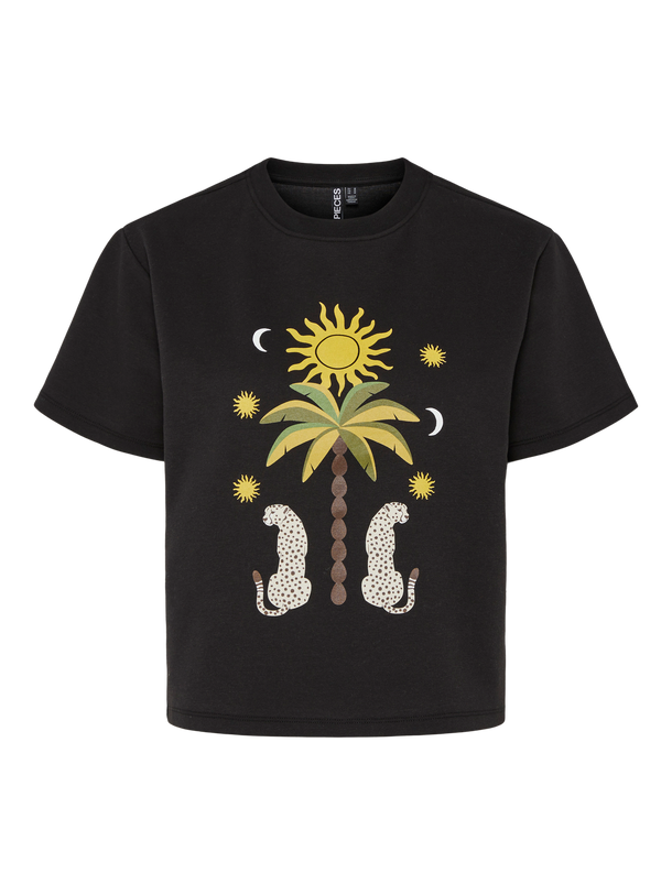 Product POLERA HANNAH  - Black Print:Palm/cheetah - Image 1