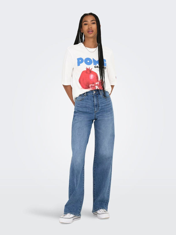 Product POLERA ESTAMPADA PHOEBE-Cloud Dancer Print:Pomegranate - Image 5