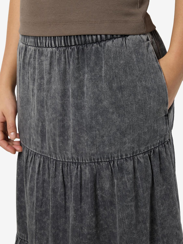 Product FALDA MAXI DENIM ACID WASH OREGON-Black Detail:WASHED - Image 6