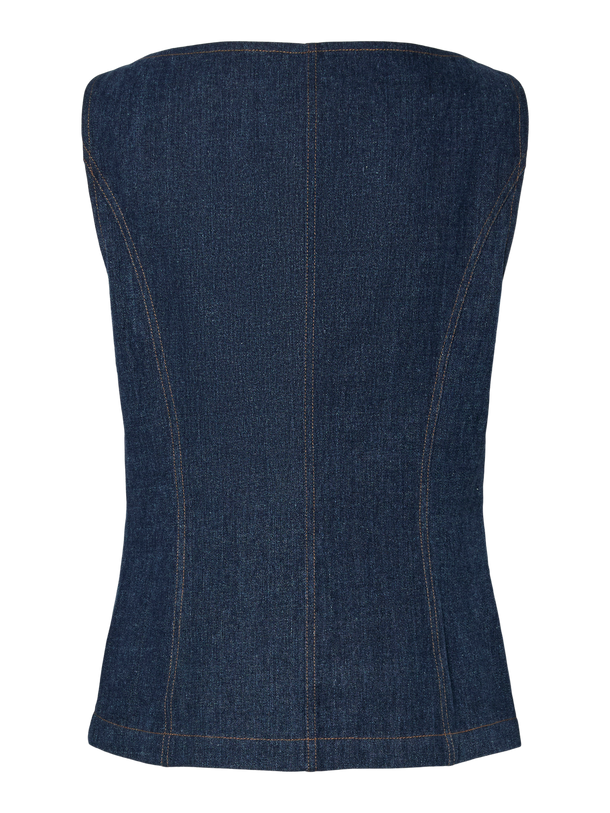Product TOP DENIM SIN MANGAS ABIA-Dark Blue Denim - Image 2
