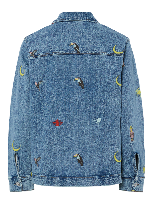 Product CHAQUETA DE DENIM CON DISEÑO BORDADO JIDI-Medium Blue Denim - Image 6