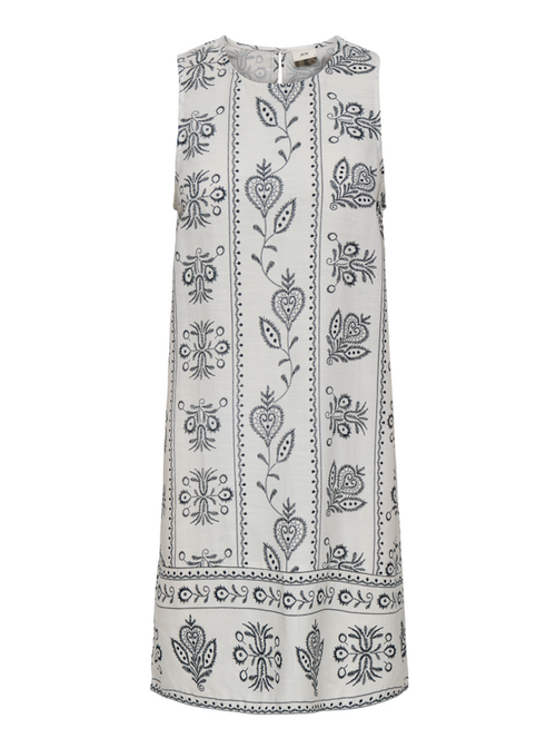 VESTIDO CAMISERO LINO ESTAMPADO SOLAR-Cloud Dancer AOP:TOTAL ECLIPSE FLOWER