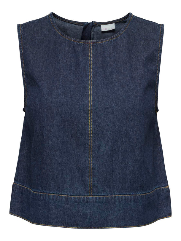 Product TOP DENIM HOLGADO SABRINA-Dark Blue Denim - Image 1