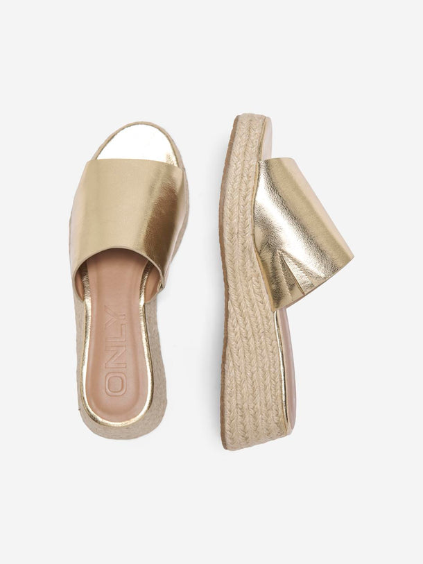 Product SANDALIA ALTA CON CORCHO MINERVA - Gold Colour - Image 1