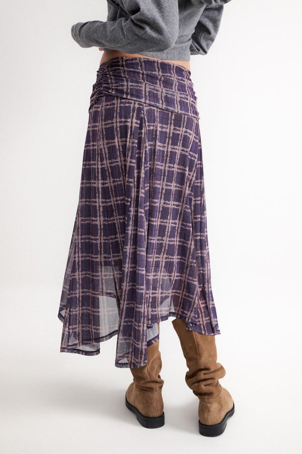 Product FALDA MIDI CUADROS BMK-Burgundy - Image 3