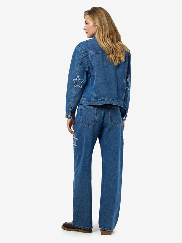 Product JEAN WIDE TIRO ALTO ESTRELLAS LONEL-Medium Blue Denim - Image 2