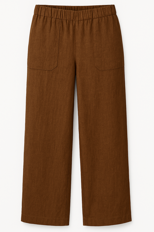 Product PANTALÓN LINO TIRO MEDIO LEILANI-Walnut - Image 1