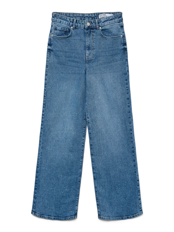 Product JEAN WIDE TIRO ALTO KATHY-Medium Blue Denim Detail:EMBROIDERY - Image 1