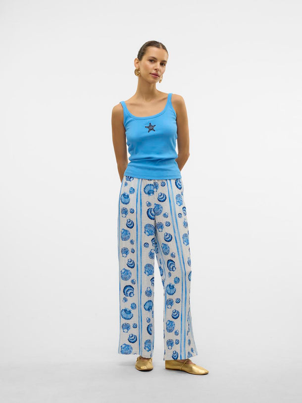 Product TOP BÁSICO SIN MANGAS BORDADO ANA-Azure Blue Print:STARFISH - Image 2