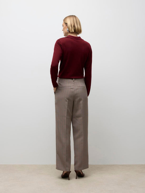 Product PANTALÓN RELAXED SASTRERO SIMMA -Beaver Fur Checks:BLACK AND ROOT BEER - Image 3