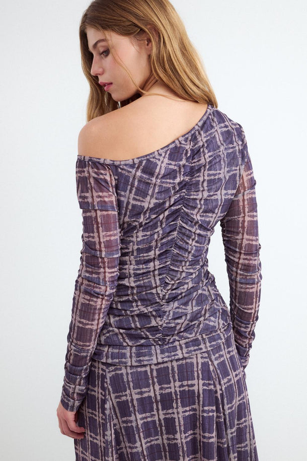 Product TOP ASIMÉTRICO CUADROS BMK-Purple Hebe - Image 2