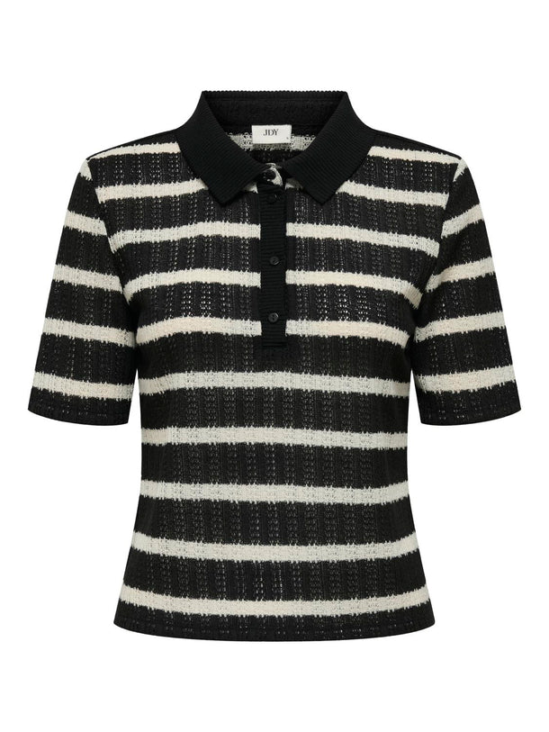 Product POLO TEJIDO ALI-Black Stripes:CLOUD DANCER - Image 1