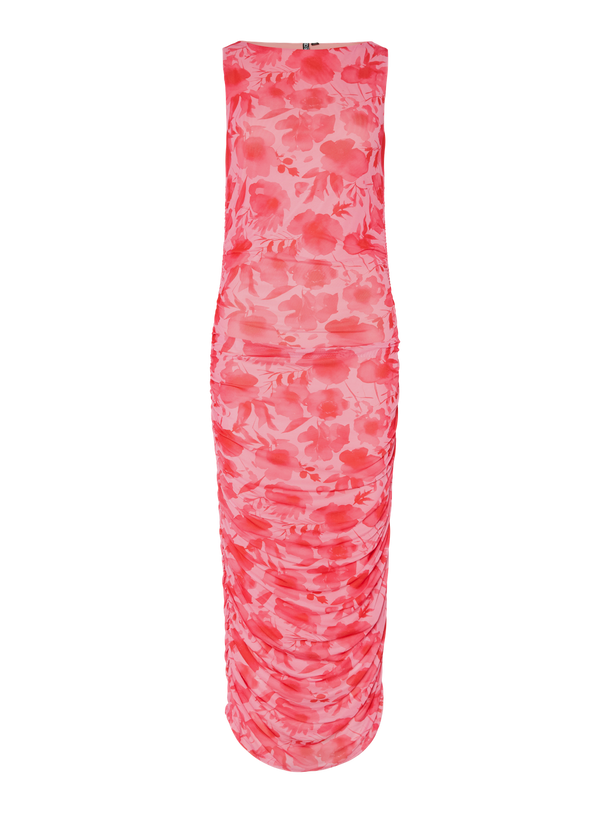 Product VESTIDO CUELLO BOTE ESTAMPADO ALLY-Pink Tulle AOP:Flowers - Image 4