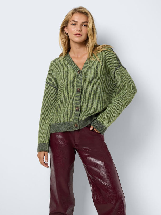 Product CARDIGAN ANDREA - Charcoal Gray Detail:Sage (Pantone 16-0421TCX) - Image 6