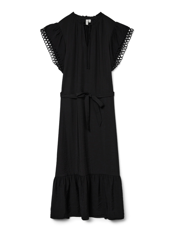 Product VESTIDO MIDI MANGAS CALADAS FLAVIA-Black - Image 4