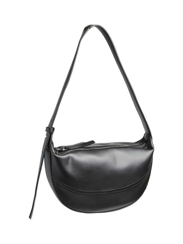 Product CARTERA DE HOMBRO EFECTO CUERO TESSA - Black Detail:SILVER TRIM - Image 1