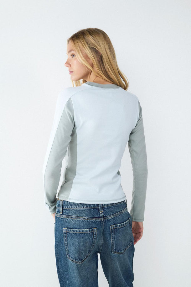 Product POLERA ACANALADA RIB BMK-White Melange - Image 3