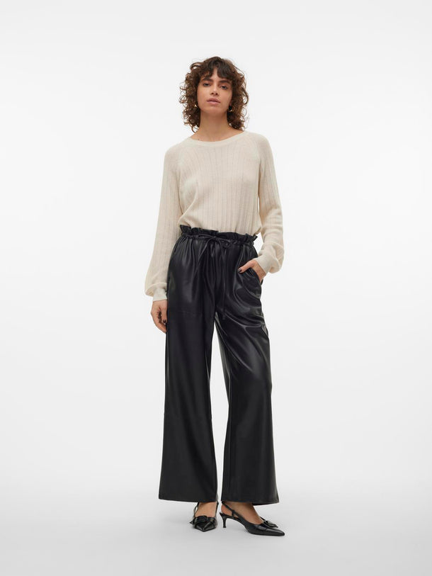 Product PANTALÓN PAULINA EFECTO PIEL WIDE - Black - Image 2