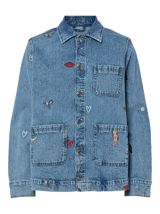 Product CHAQUETA DE DENIM CON DISEÑO BORDADO JIDI-Medium Blue Denim - Image 5