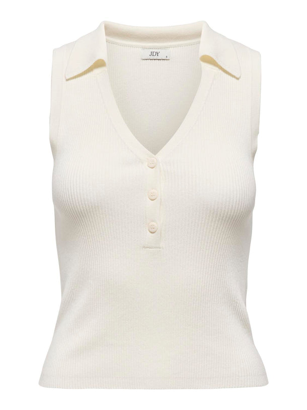 Product TOP TEJIDO CON CUELLO CAMISERO NANNA-Cloud Dancer - Image 1