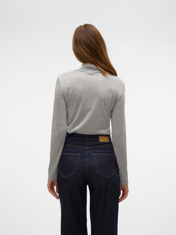 Product TOP SARAH  - Light Grey Melange Detail:SILVER LUREX - Image 3