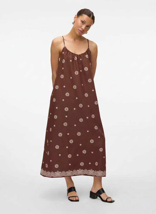 VESTIDO MAXI ESTAMPADO ESSIE-Dachshund AOP:CLOUD DANCER