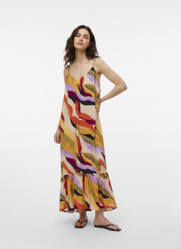 Product VESTIO MAXI ESTAMPADO TILLY-Cloud Dancer AOP:ABSTRACT PRINT - Image 1