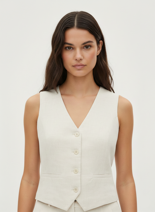 CHALECO LINO SASTRERO SIESTA-Moonbeam