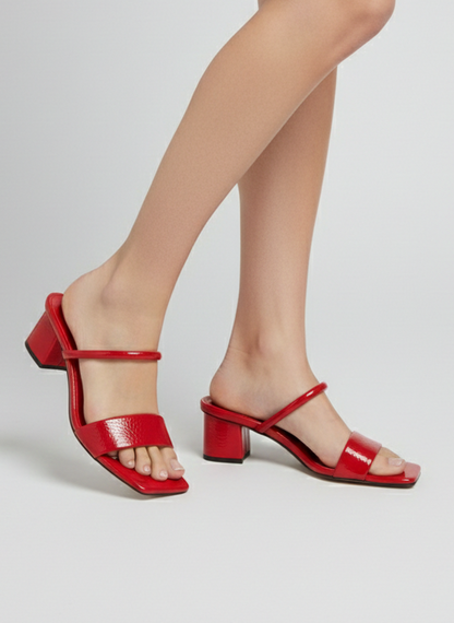 SANDALIA DE TACO MARGARET - Lollipop Detail:Wringle patient pu