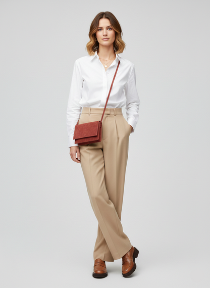 BOLSO BANDOLERA DE CUERO AUDREY - Marsala