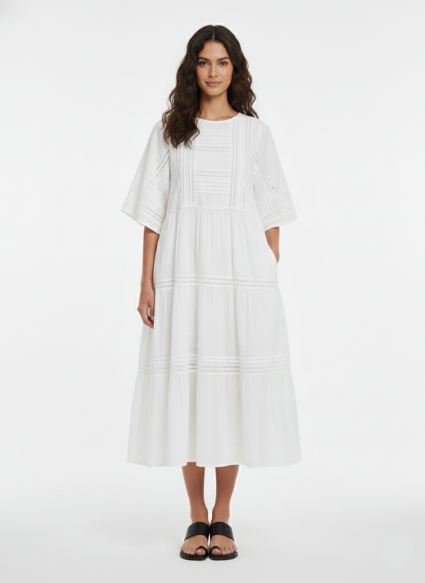 Product VESTIDO MAXI TEJIDO BERTINE-Snow White - Image 1