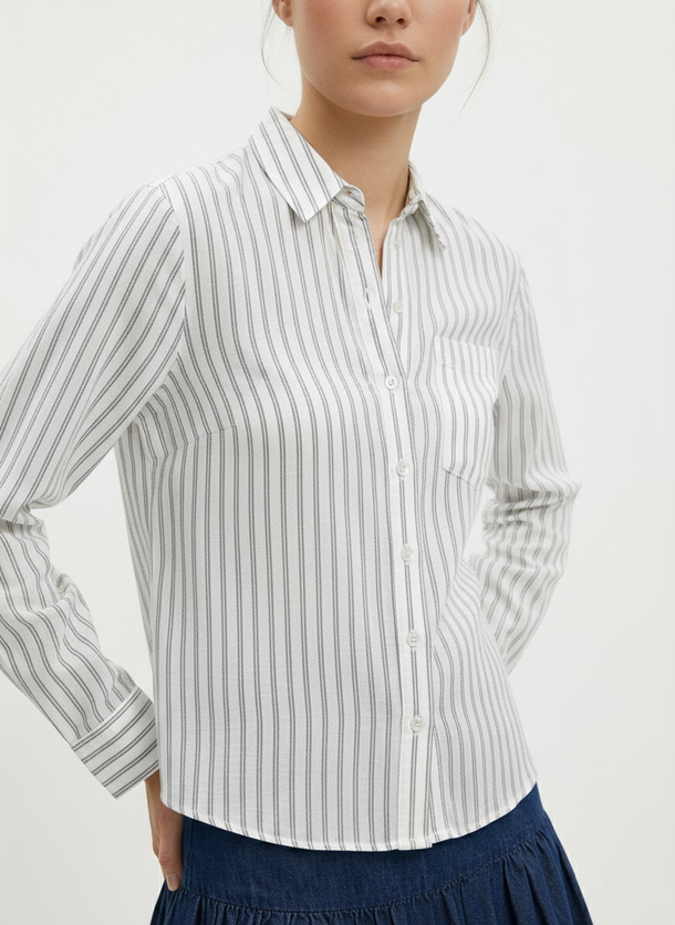 Product CAMISA LINO TOKYO-Bright White Stripes:MAGNET - Image 1