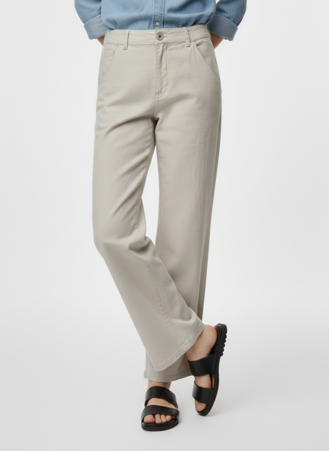 PANTALÓN WIDE LINO HOPE-Oatmeal
