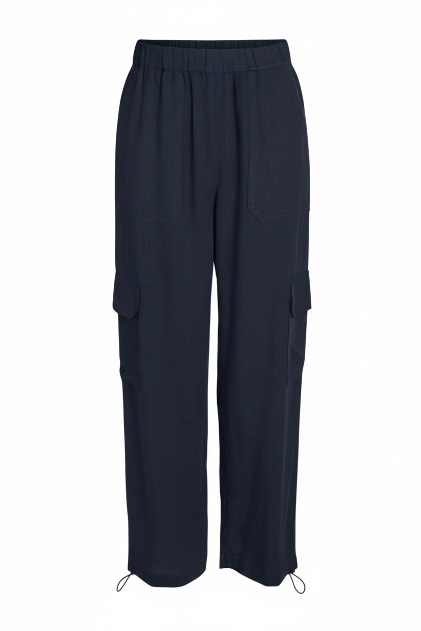PANTALÓN CARGO LINO LEILANI-Navy Blazer