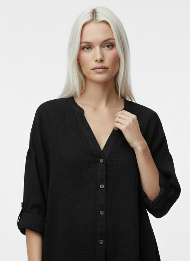 CAMISA LARGA RITA-Black