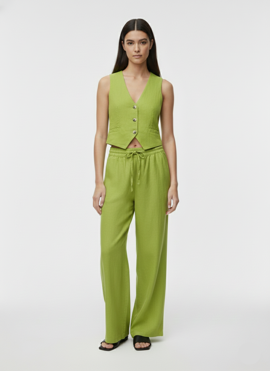 PANTALÓN WIDE LINO SAY-Lima Bean Green