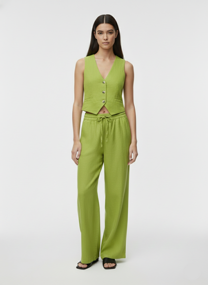 PANTALÓN WIDE LINO SAY-Lima Bean Green