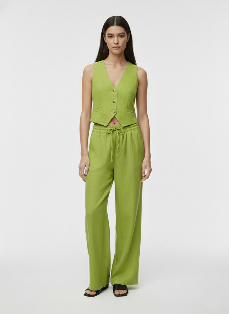 PANTALÓN WIDE LINO SAY-Lima Bean Green