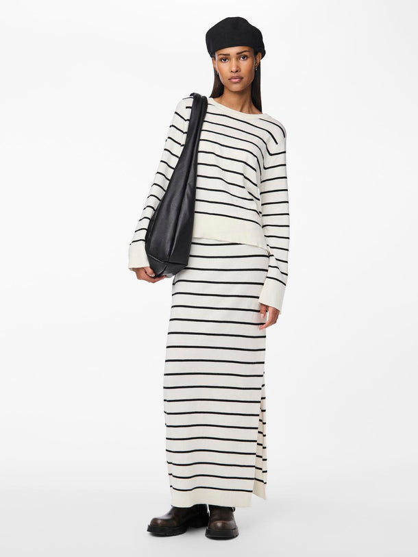 Product SWEATER JOY - Cloud Dancer Stripes:BLACK - Image 6